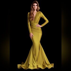 Walter Collection Green Bodycon Dress Size 2 $2500 Retail